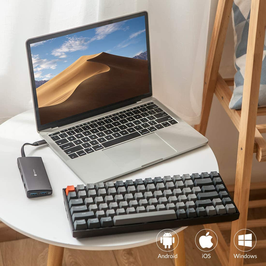 K2 75% Layout RGB Bluetooth Wireless Mechanical Keyboard with Gateron G Pro Red Switch/Anti Ghosting/N-Key Rollover, Compact 84 Keys USB Wired Gaming Keyboard for Mac Windows-Version 2