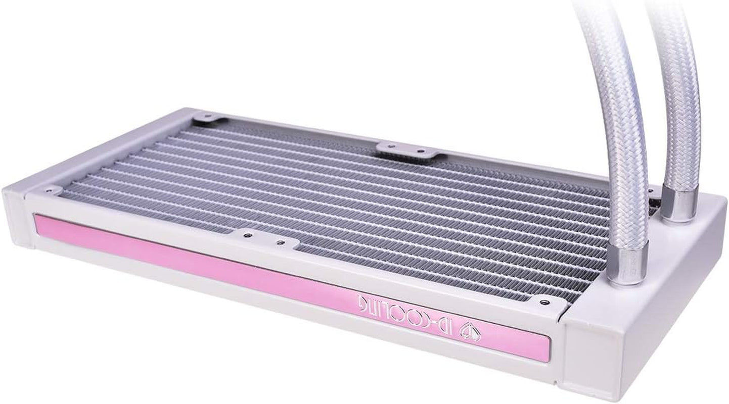 ID-COOLING PINKFLOW 240 CPU Water Cooler LGA1700 Compatible 5V ARGB AIO Cooler 240Mm CPU Liquid Cooler 2X120Mm RGB Fan, Intel 1700/115X/1200, AMD AM5/AM4