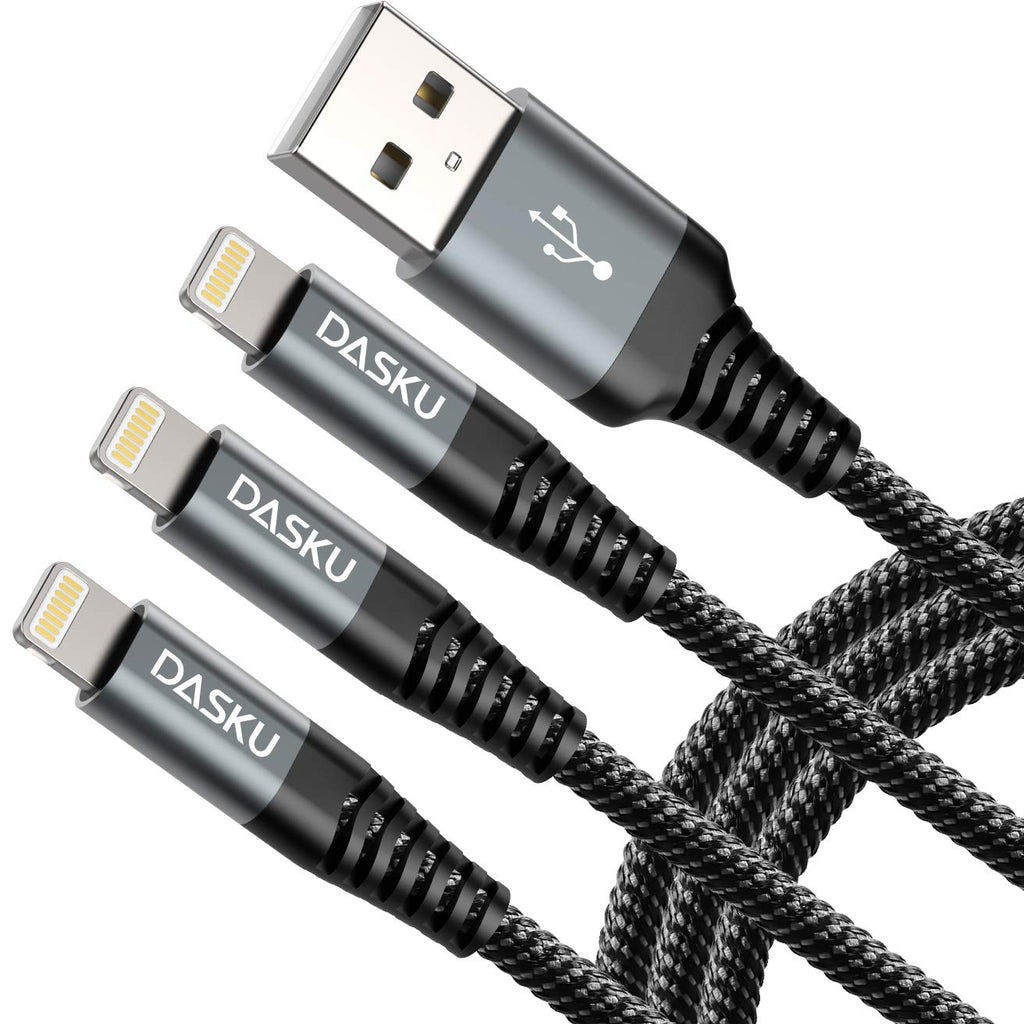 10 Ft Iphone Charger Cord 3Pack Long Mfi Certified Lightning Cable 10 Feet Braided USB Iphone Charging Cord with Apple Iphone 14 13 12 11 Pro Max XS XR X 8 7 6 5 plus Ipad
