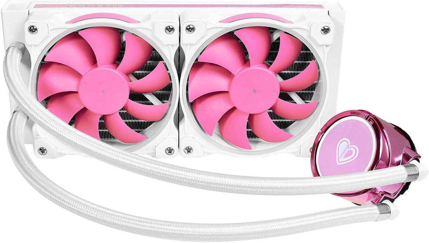 ID-COOLING PINKFLOW 240 CPU Water Cooler LGA1700 Compatible 5V ARGB AIO Cooler 240Mm CPU Liquid Cooler 2X120Mm RGB Fan, Intel 1700/115X/1200, AMD AM5/AM4